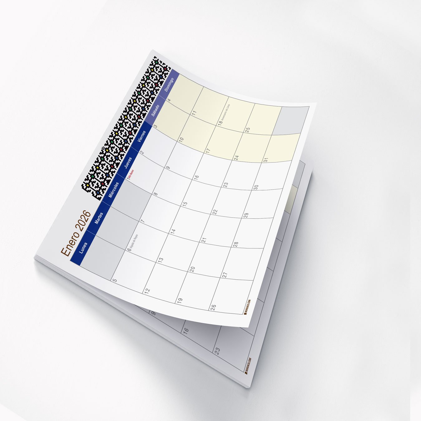 Planificador Planner 2026 Mensual A4-A3 Shipibo -desglosable